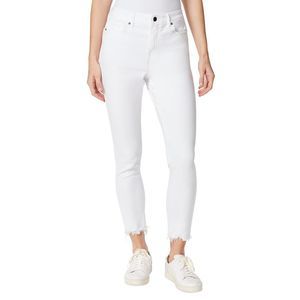 Womens High Rise Skinny Ankle Frayed Hem, White, Size 28 vj1I